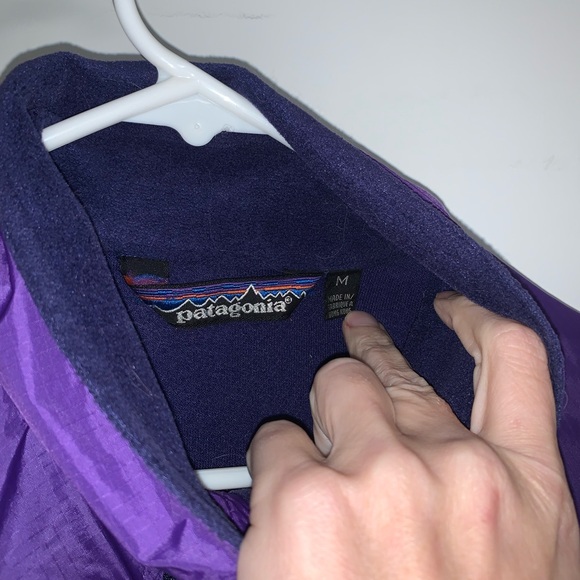Patagonia Vintage 80s Two Tone Windbreaker Jacket Blue Purple Full Zip Medium - Picture 3 of 7